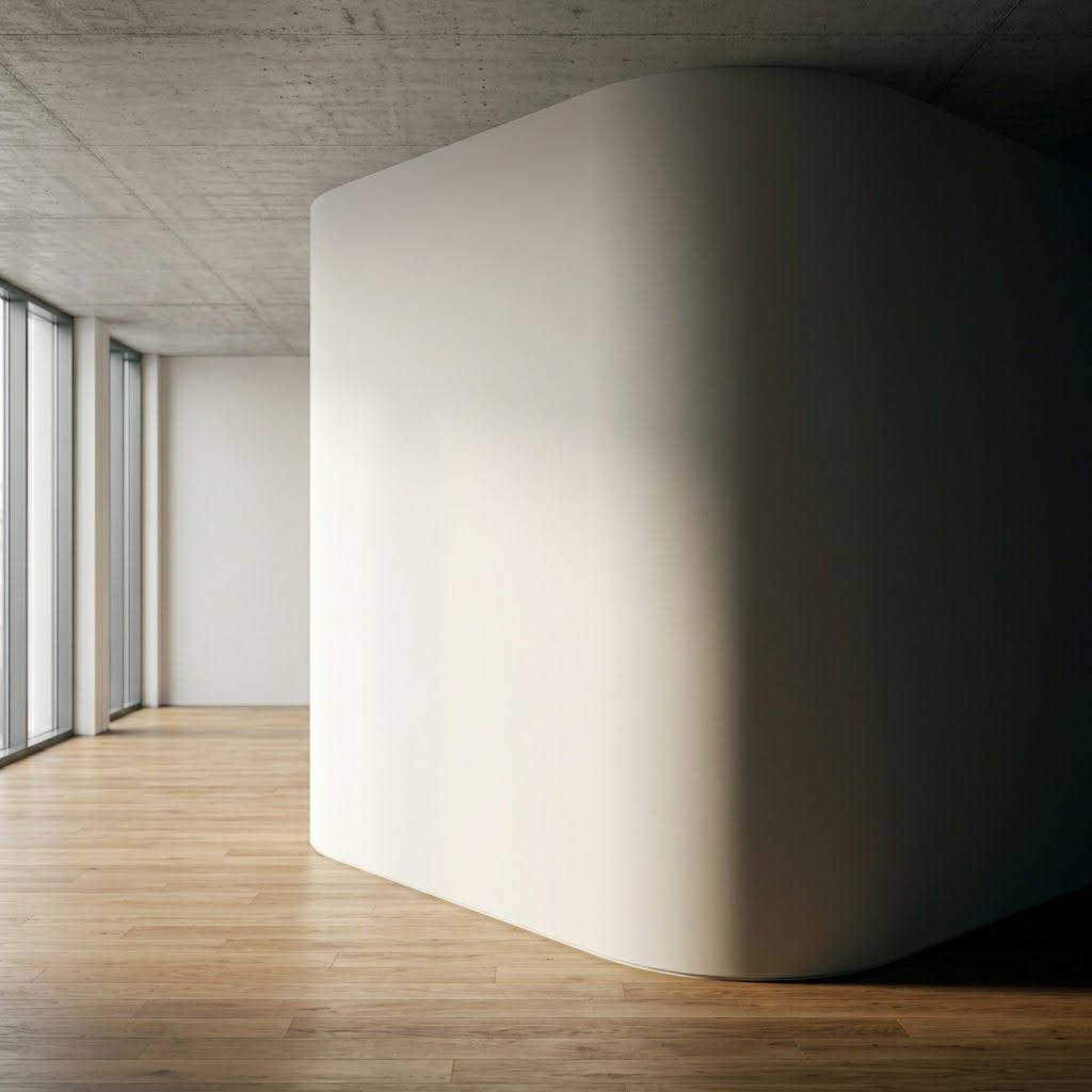 Pared curva de pladur decorativa